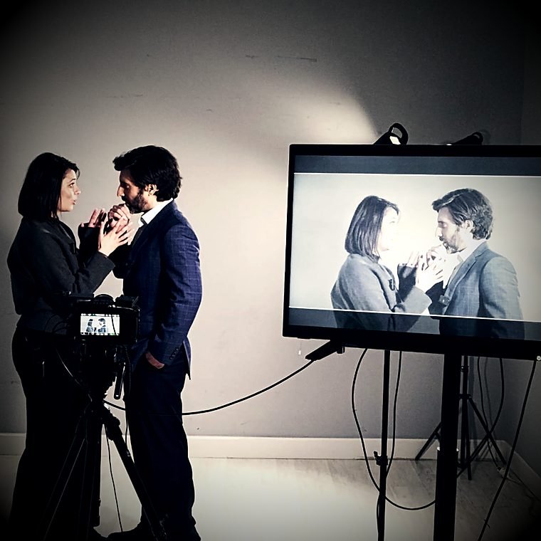 Ensayo de escena ante la cámara